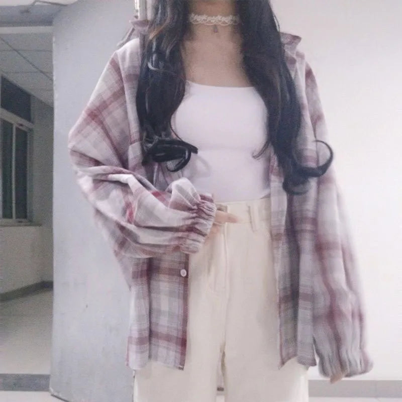 Vintage kariertes Bluse