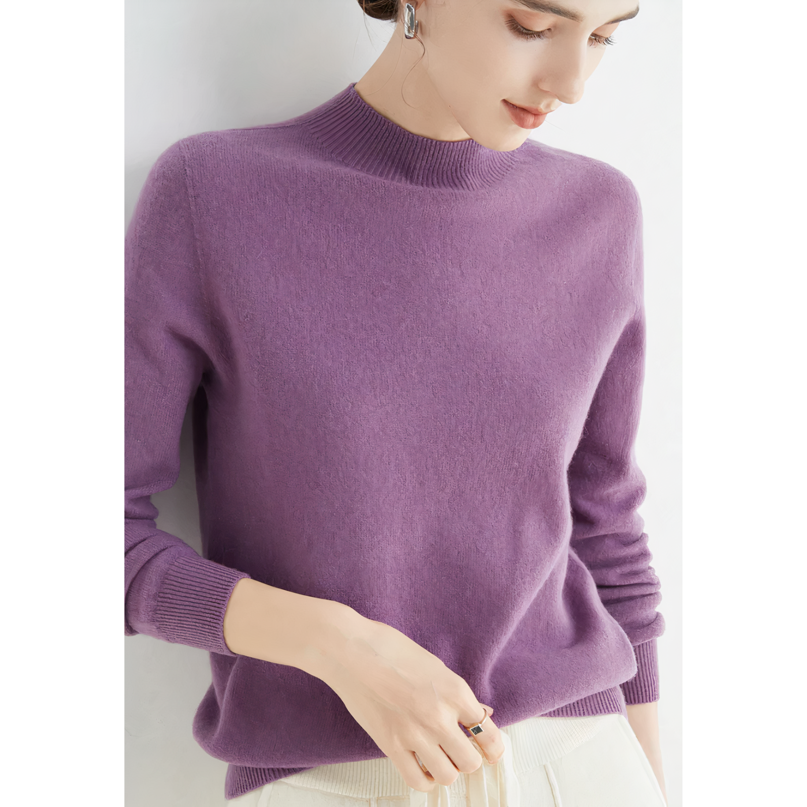 Kaschmir gestrickter Pullover - Velanora