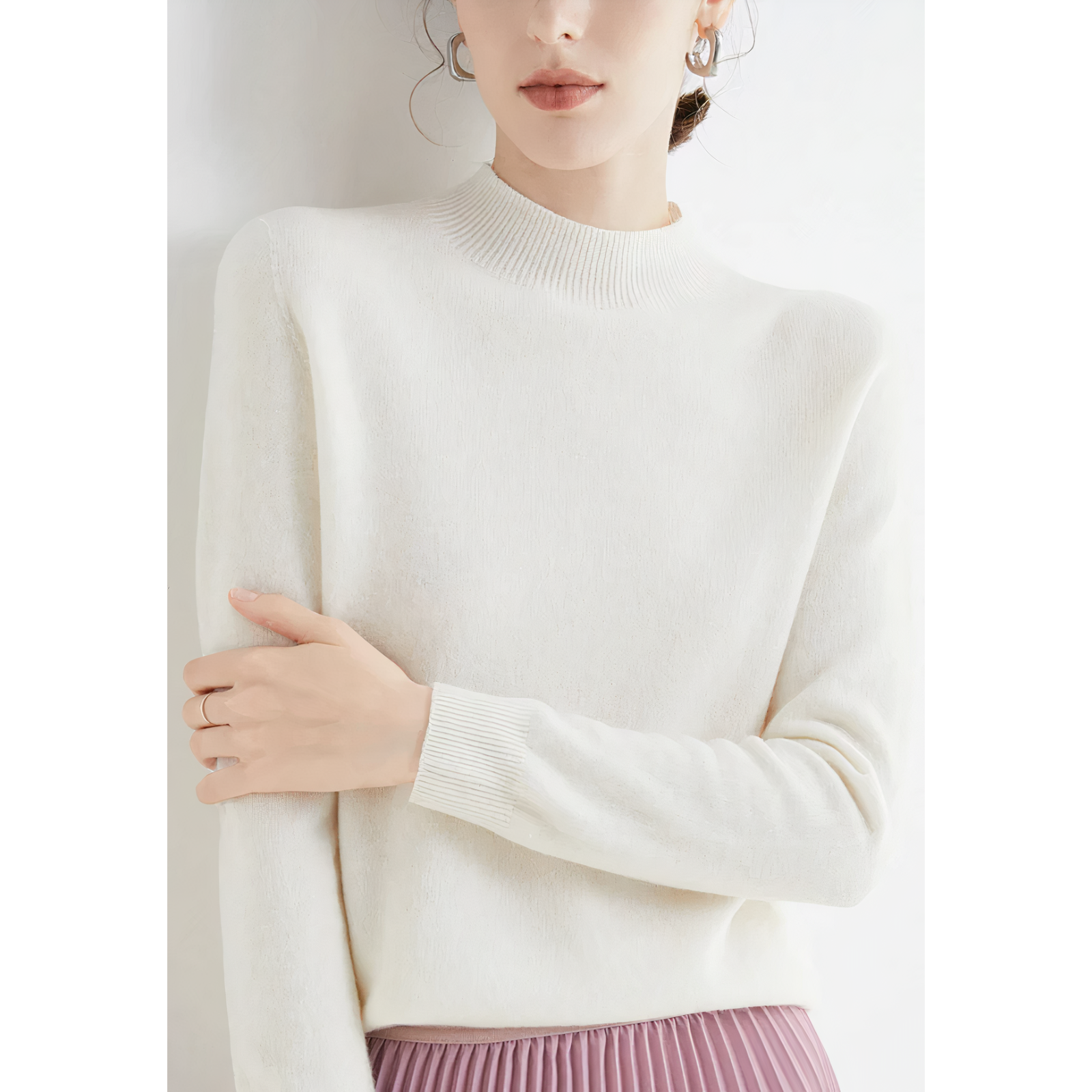 Kaschmir gestrickter Pullover - Velanora