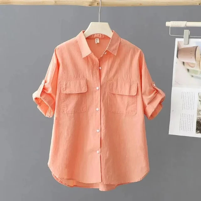 Gelbes Baumwoll-Poloshirt für Damen - "ModaChic" 2024 Kollektion