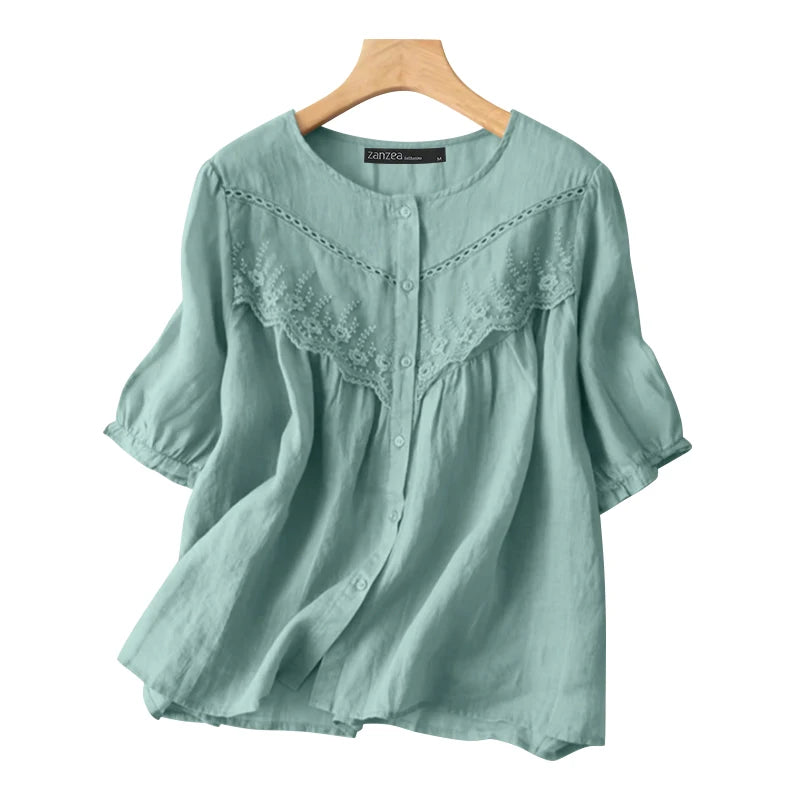 Camicetta Estiva Chic in Pizzo Lumière