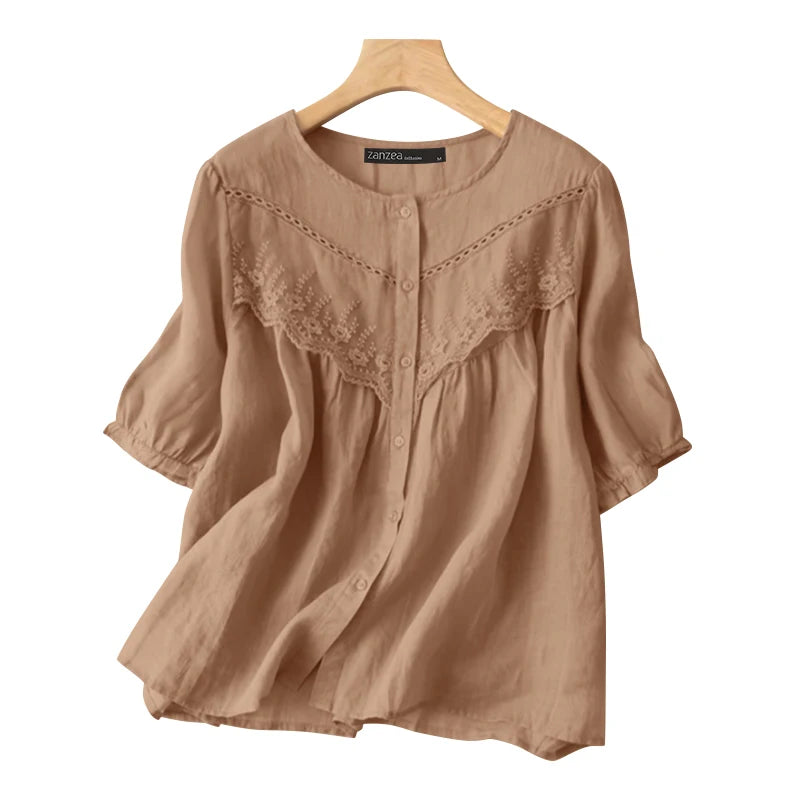 Camicetta Estiva Chic in Pizzo Lumière
