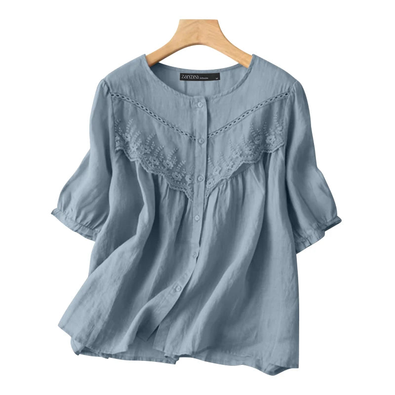 Camicetta Estiva Chic in Pizzo Lumière