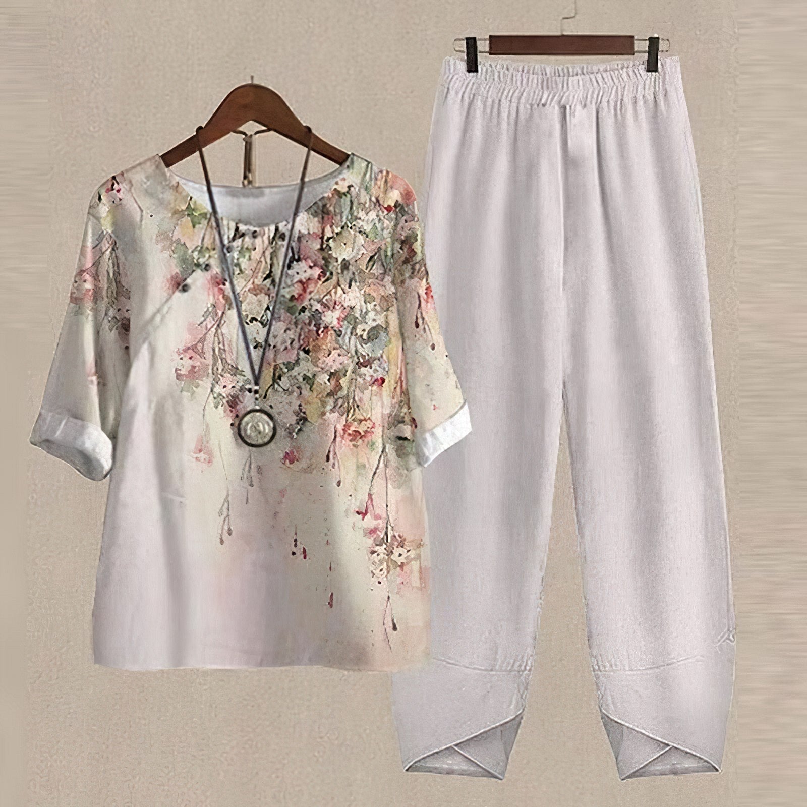 Vintage Flowers Two Piece Set of Edelweiss Fashion