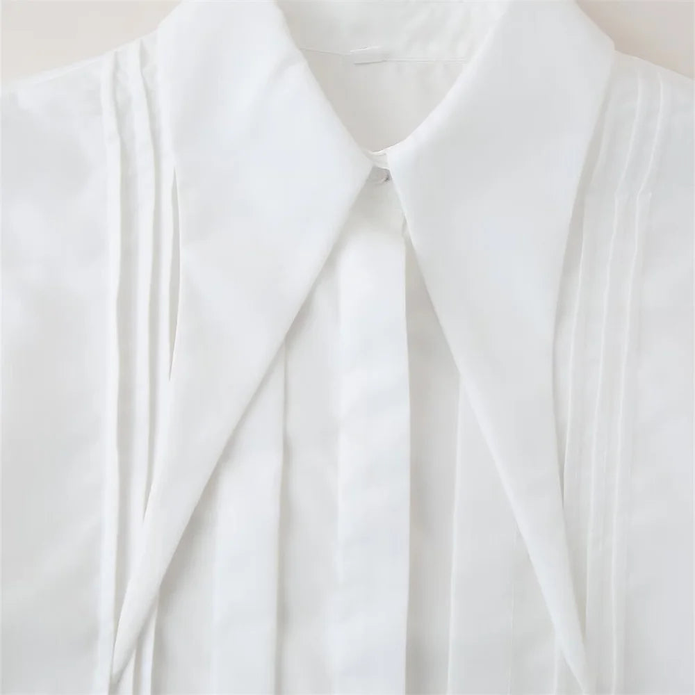 Zomerse Mode Puntige Kraag Blouse