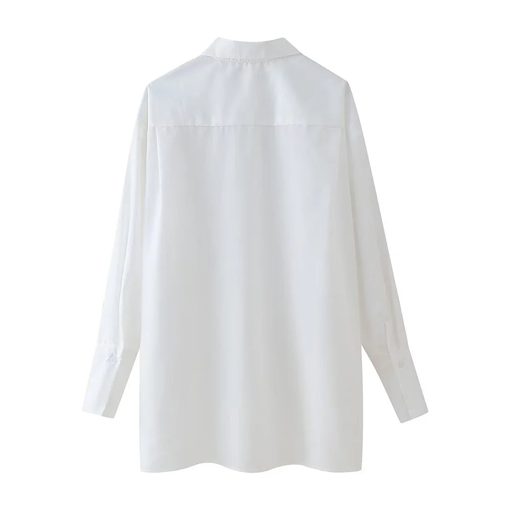 Zomerse Mode Puntige Kraag Blouse