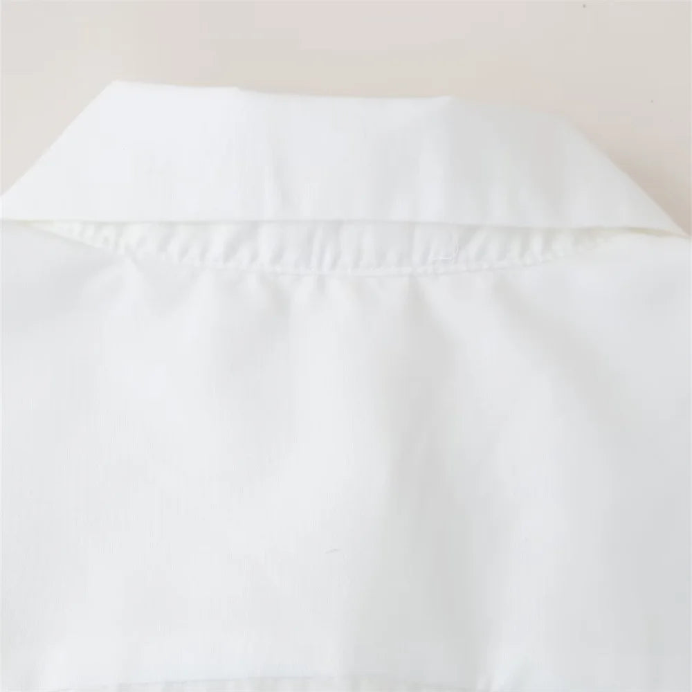 Zomerse Mode Puntige Kraag Blouse