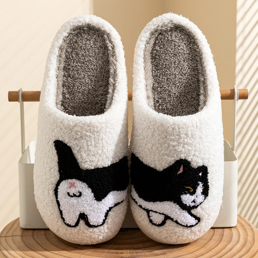 Zaira | Comfortabele, antislip winterpantoffels met kattenmotief