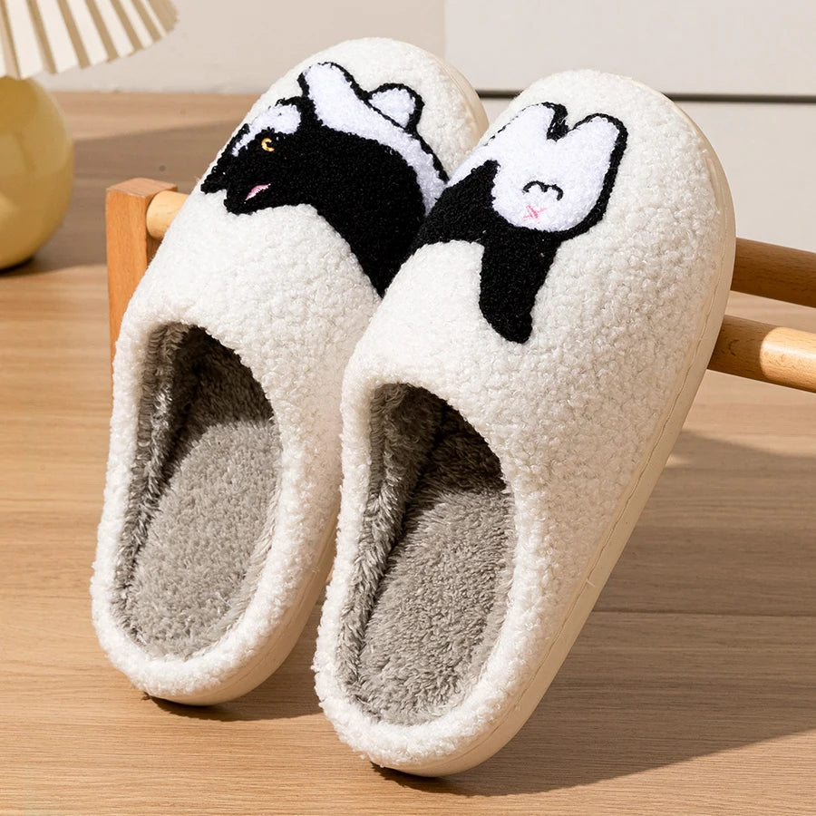 Zaira | Comfortabele, antislip winterpantoffels met kattenmotief