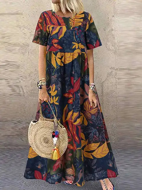 Luna Vintage Bloemenprint Zomerjurk