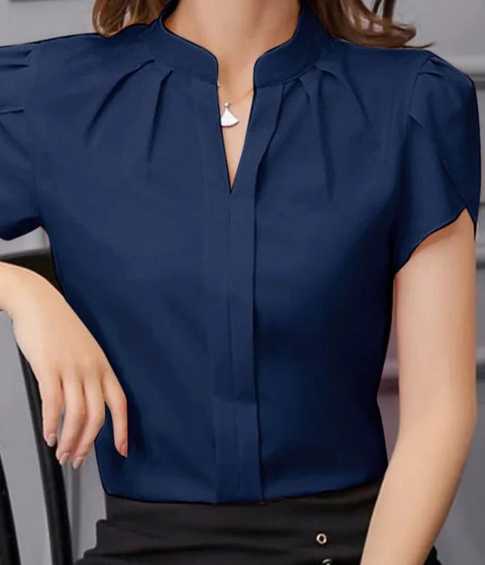 Elegance Mode Zomer Chiffon Blouses met Ruches
