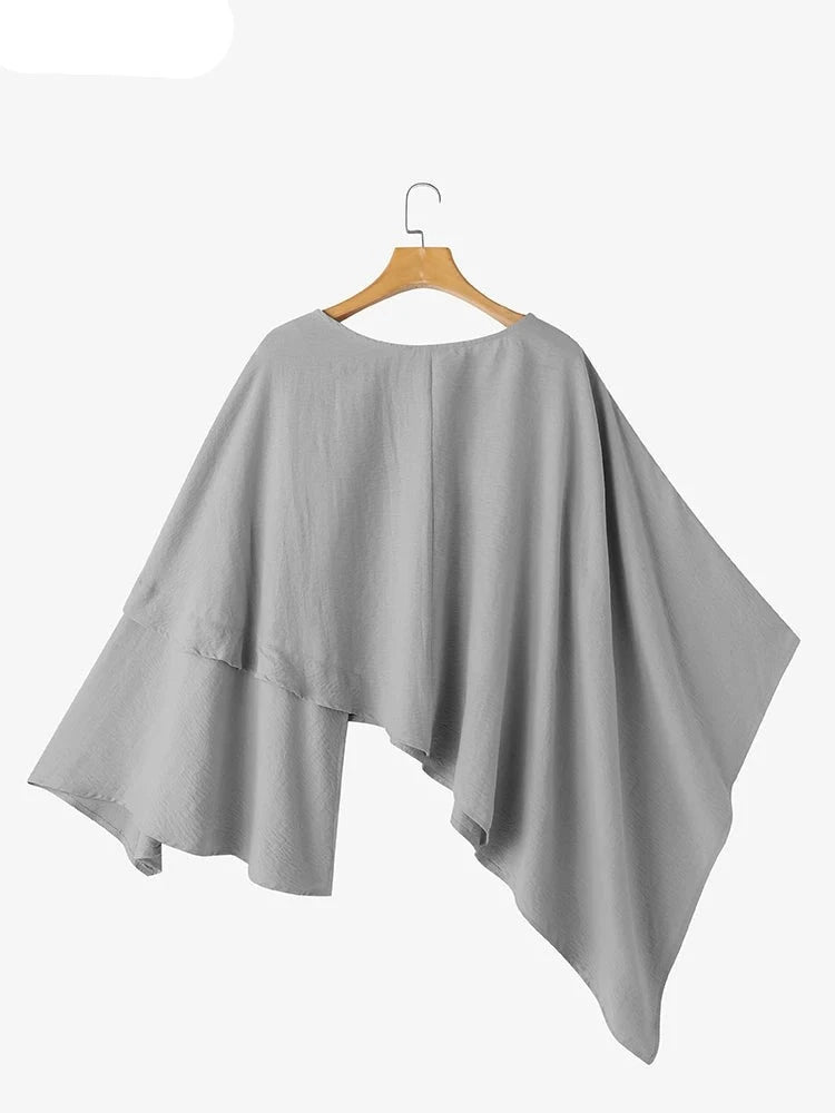 Asymmetrische Lange Mouw Blouse voor Vrouwen