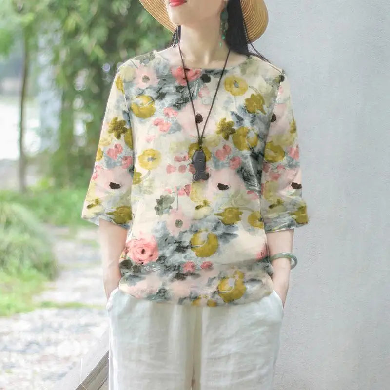Azzurra Fashion Flower Blouse