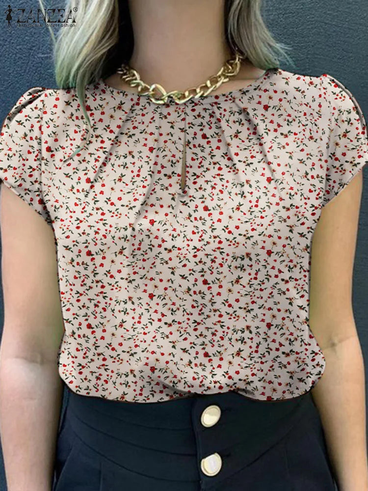 Zonnige Dageraad Zomerse Bloemenblouse