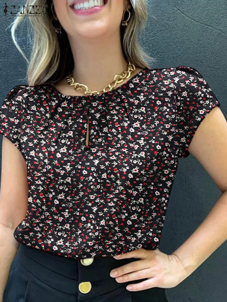 Zonnige Dageraad Zomerse Bloemenblouse
