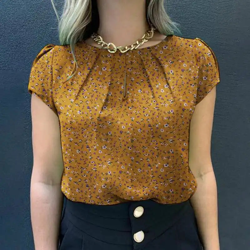 Zonnige Dageraad Zomerse Bloemenblouse