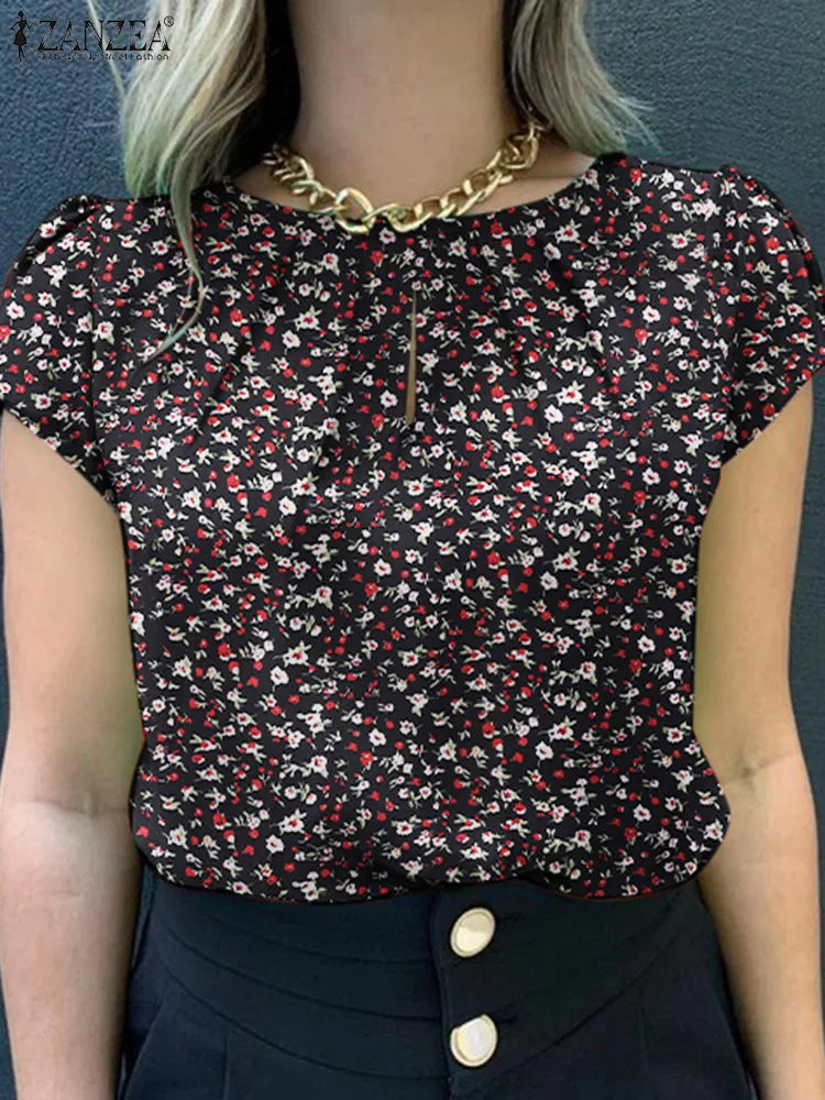 Zonnige Dageraad Zomerse Bloemenblouse
