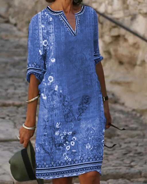 Zara | Mini dress with retro floral print