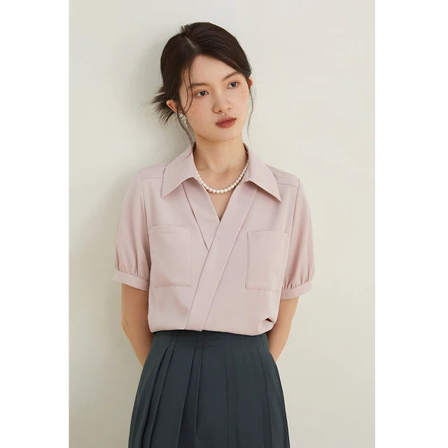 Eleganties Zomerchic V-Hals Blouse