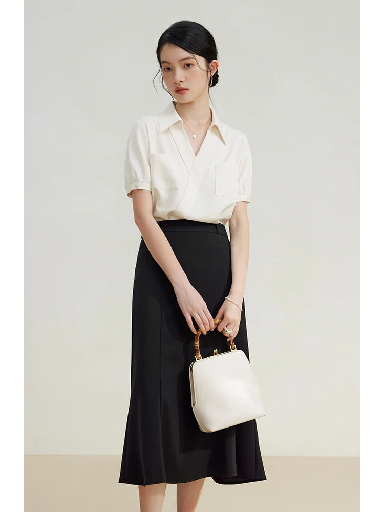 Eleganties Zomerchic V-Hals Blouse