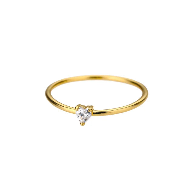 Splendidi Anelli a Cuore Piccoli con Zircone