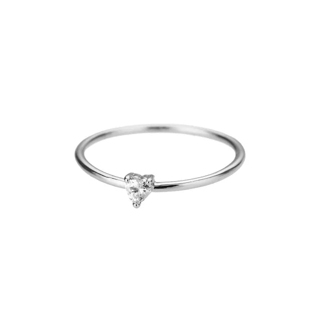 Splendidi Anelli a Cuore Piccoli con Zircone
