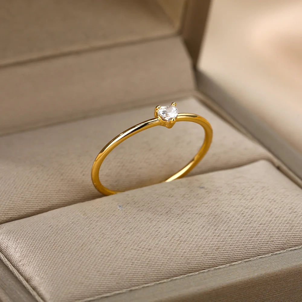 Splendidi Anelli a Cuore Piccoli con Zircone