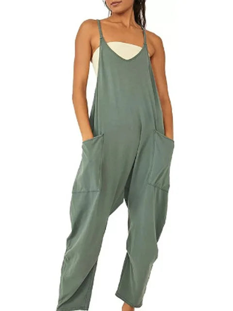 Zomer Effen Kleur Jarretel Jumpsuit