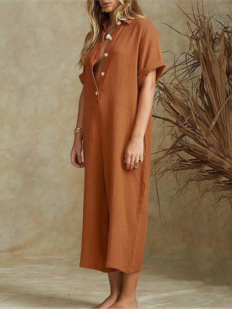Women's Summer Jumpsuit - Elegant and Comfortable for Work and Leisure