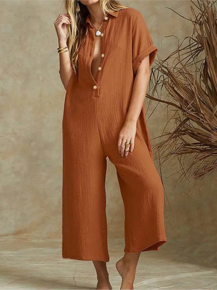 Women's Summer Jumpsuit - Elegant and Comfortable for Work and Leisure