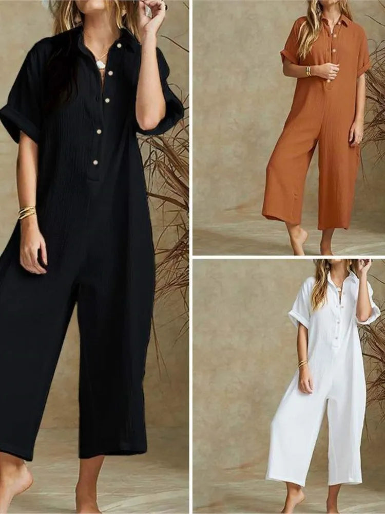Women's Summer Jumpsuit - Elegant and Comfortable for Work and Leisure