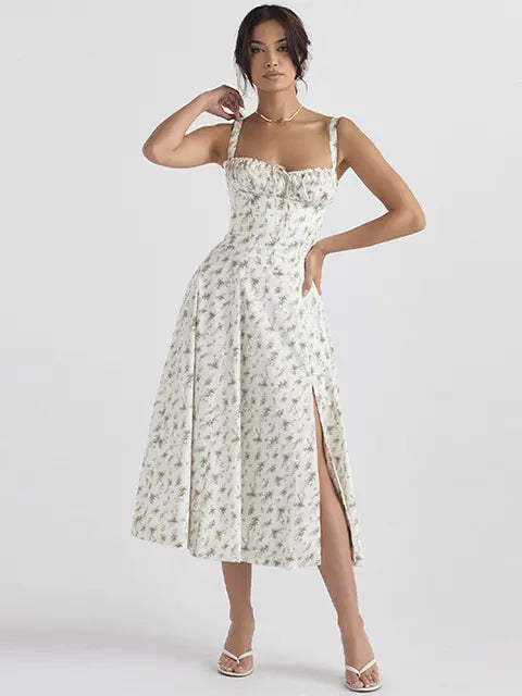 Zomerse Vrouw Solid Suspenders Jurk van ChicFemme