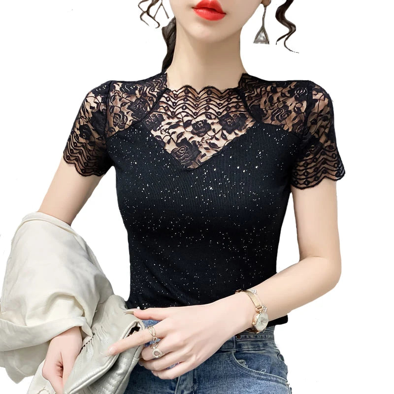 Sunshine Chic Glow & Glam Mesh T-shirt