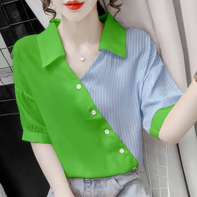 Bella Stile Soleggiato Chic Camicetta a Righe per l'Estate!