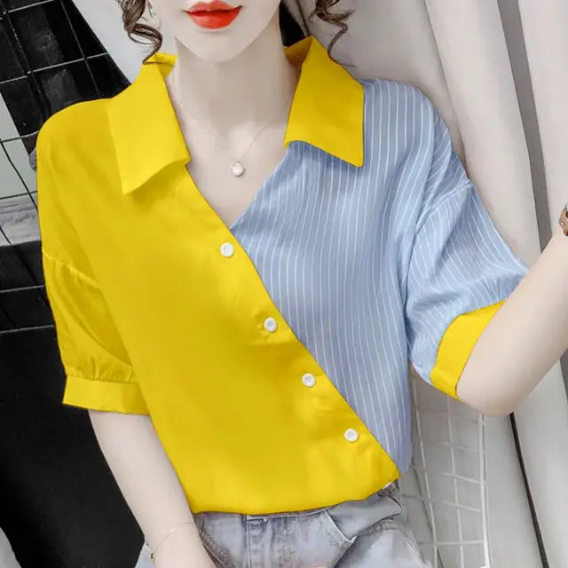 Bella Stile Soleggiato Chic Camicetta a Righe per l'Estate!