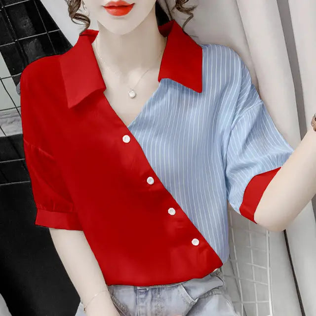 Bella Stile Soleggiato Chic Camicetta a Righe per l'Estate!