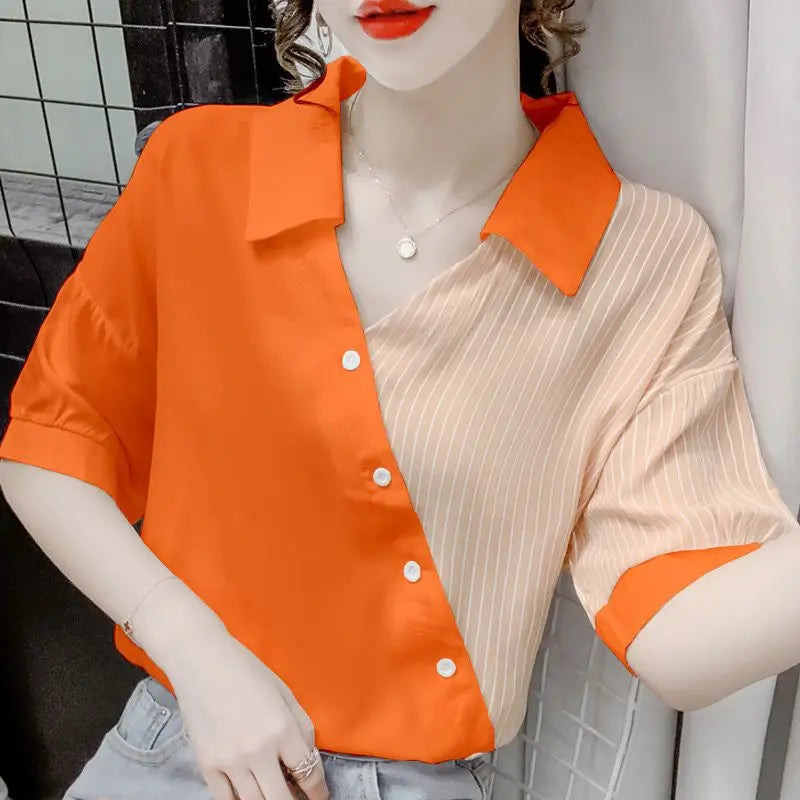 Bella Stile Soleggiato Chic Camicetta a Righe per l'Estate!