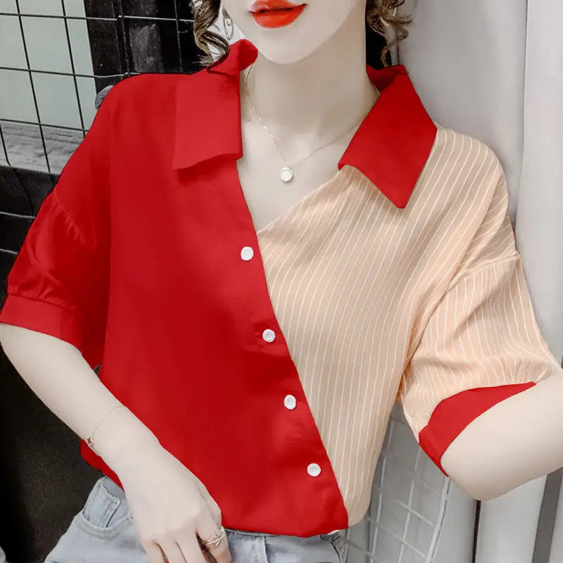 Bella Stile Soleggiato Chic Camicetta a Righe per l'Estate!