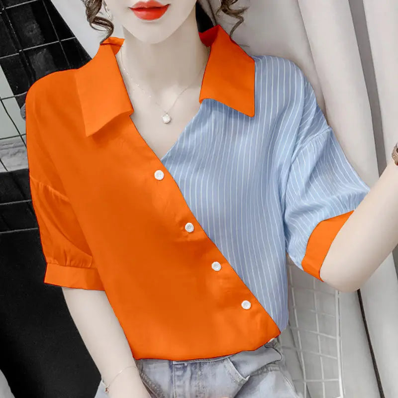 Bella Stile Soleggiato Chic Camicetta a Righe per l'Estate!