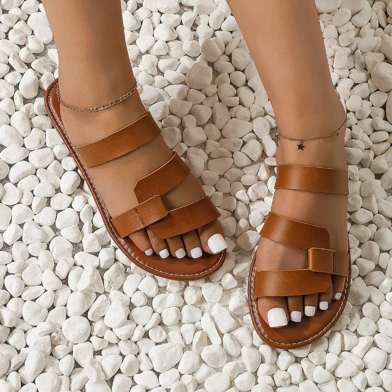 Zomer Effen Kleur Platte Sandalen