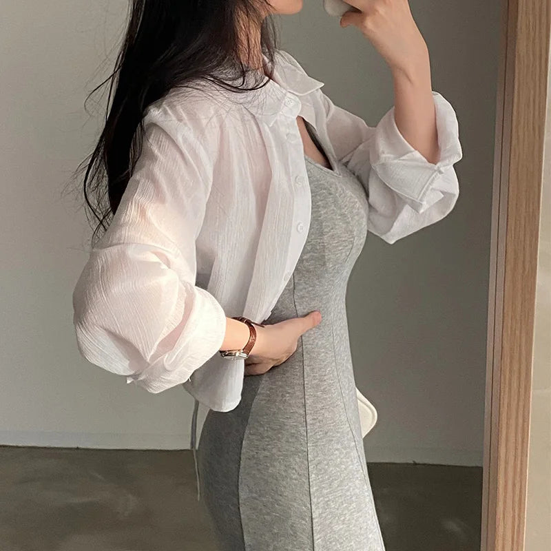 LumaFashion Cardigan in chiffon schermante dal sole
