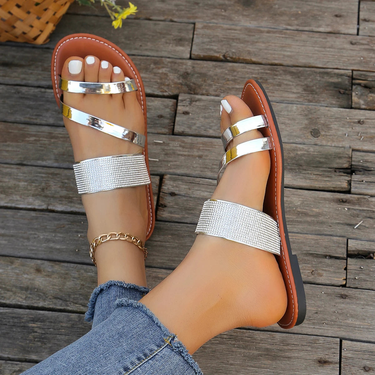 Sandalen met Diamanten voor Vrouwen