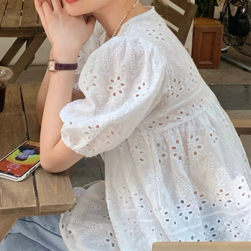 Blusa in pizzo stile francese Zomerbries