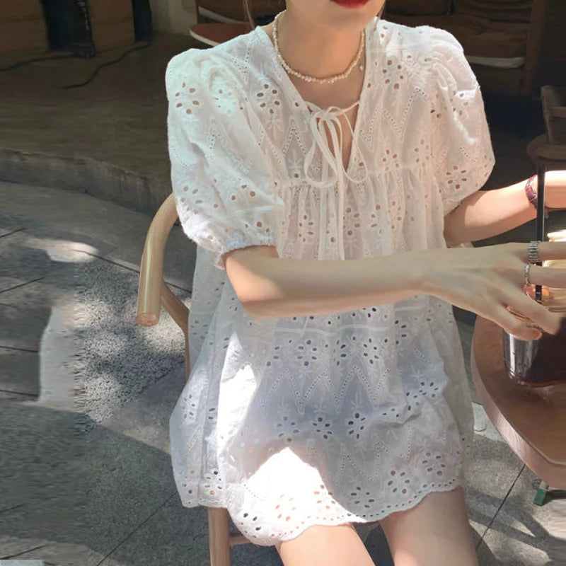 Blusa in pizzo stile francese Zomerbries