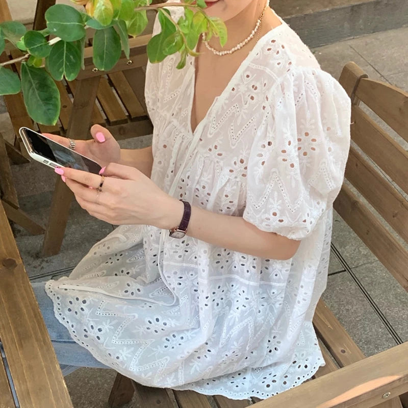 Blusa in pizzo stile francese Zomerbries