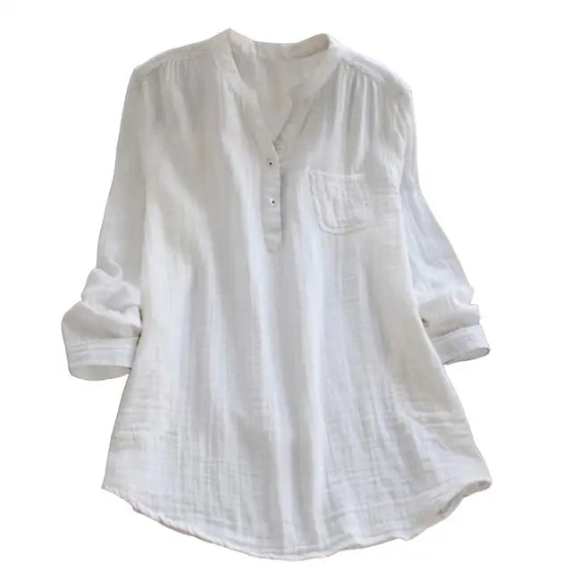 Vintage Blouse with Semi-Open V-neck