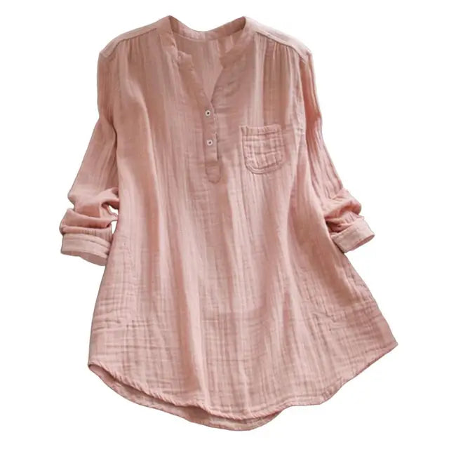 Vintage Blouse with Semi-Open V-neck