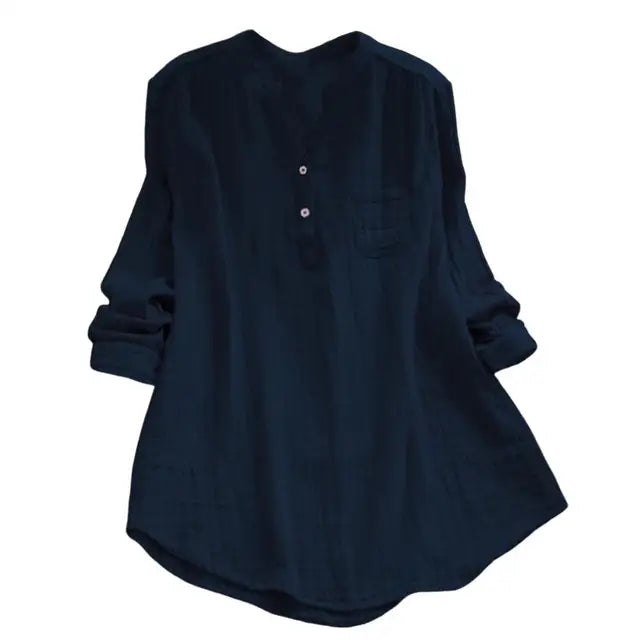 Vintage Bluse mit semi-offenem V-Ausschnitt