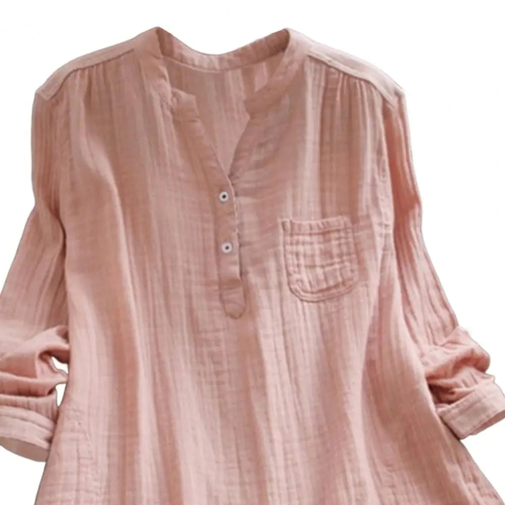 Vintage Bluse mit semi-offenem V-Ausschnitt