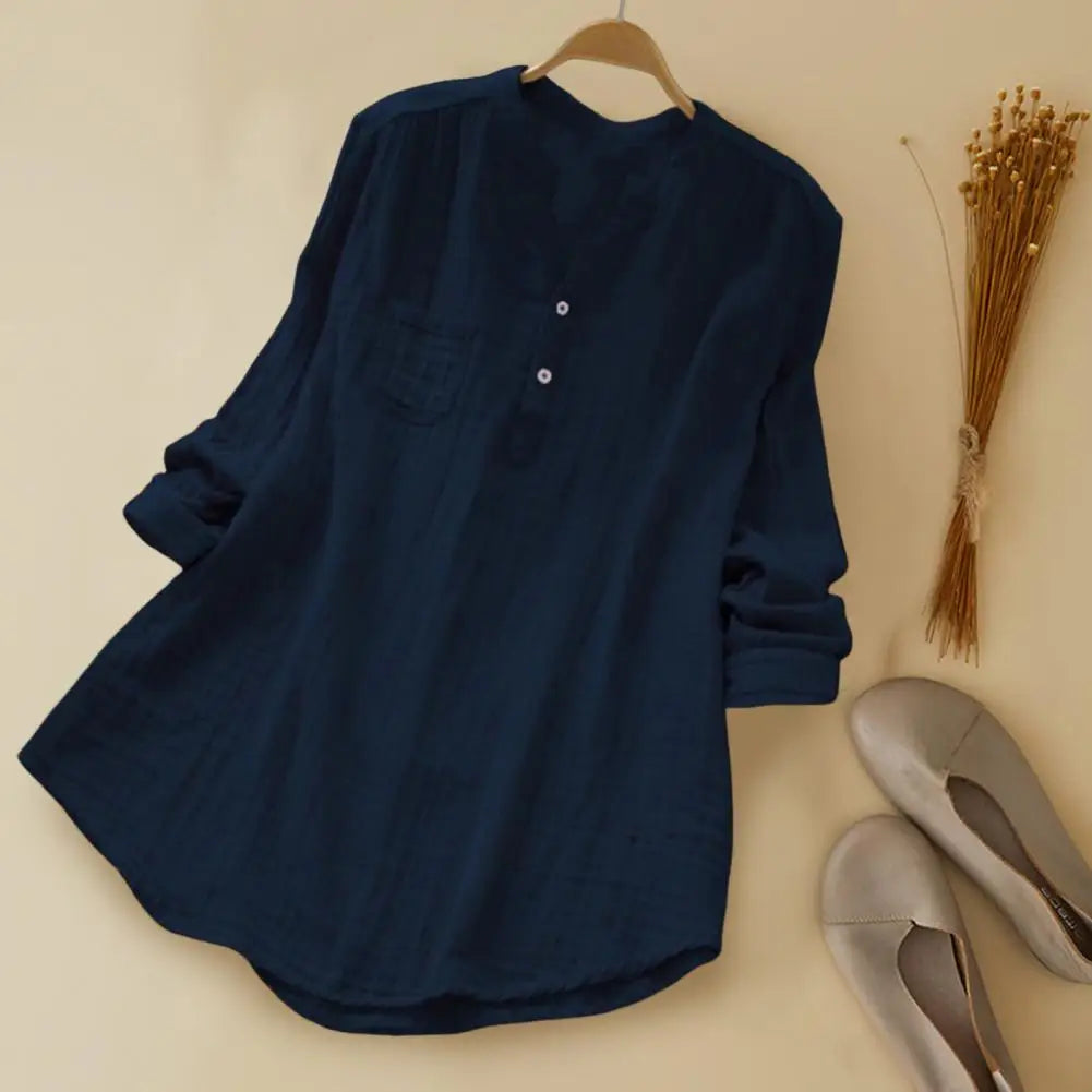 Vintage Bluse mit semi-offenem V-Ausschnitt